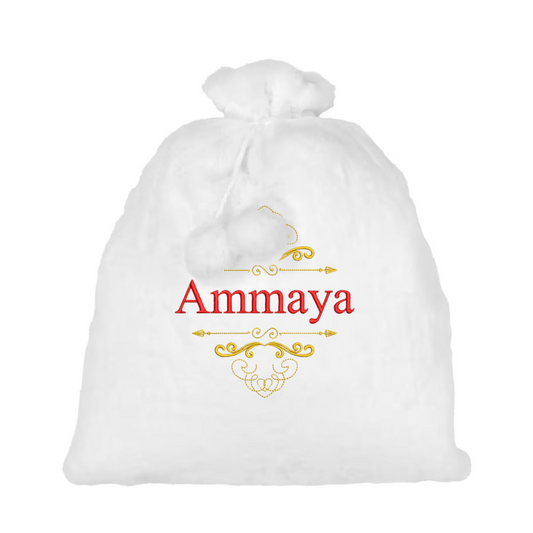 Custom Name Christmas sack-Fluffy White