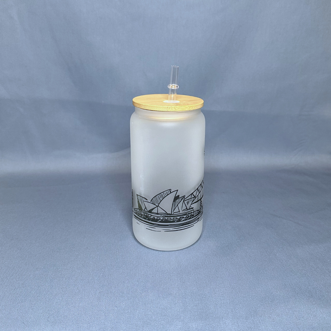 Sydney Harbour Bridge - Glass Tumbler with Bamboo Lid